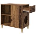 vidaXL Mačka Dom Staré drevo 72 x 42,5 x 70 cm Kompozitné drevo