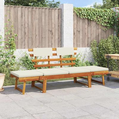 vidaXL Záhradná lavička s podložkami 2 v 1 190 cm, akáciový masív