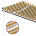 vidaXL Ručne zaťahovacia markíza s LED 450x350 cm žltá a biela
