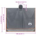 vidaXL Pončo do dažďa s kapucňou dizajn 2 v 1 sivo-oranžové 223x145 cm