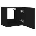 vidaXL TV nástenné skrinky s LED svetlami 2 ks čierne 40,5x35x40 cm
