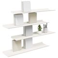 vidaXL Závesná polica 4 ks Biely 80 x 18 x 2,5 cm Oceľ