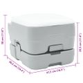 vidaXL Kempingové WC Šedý a biely 41,5 x 36,5 x 30 cm Polyetylén