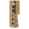 vidaXL Highboard Remeselný dub 34,5 x 34 x 180 cm Kompozitné drevo
