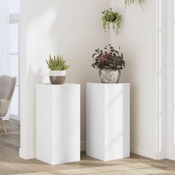vidaXL Stojany na rastliny 2 ks biele 30x30x70 cm kompozitné drevo