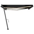 vidaXL Ručne zaťahovacia markíza s LED 400x350 cm antracitová
