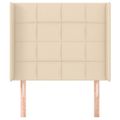 vidaXL Čelo postele so záhybmi krémové 93x16x118/128 cm látka