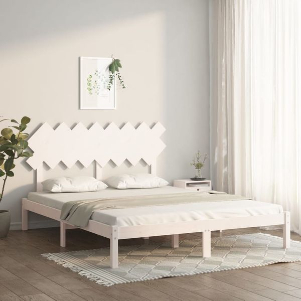vidaXL Posteľný rám biely 160x200 cm masívne drevo