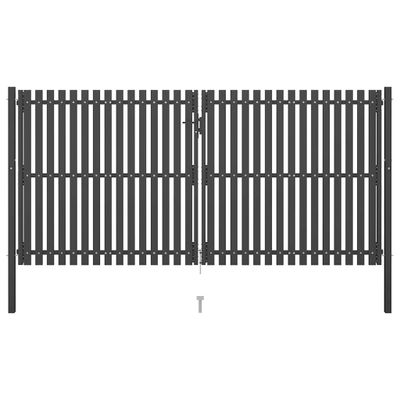 vidaXL Záhradná brána k plotu z ocele 400x175 cm antracitová