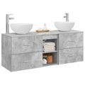 vidaXL Set kabinetov do kúpeľne 3 ks Betónovo sivá 49,5 x 35 x 63 cm