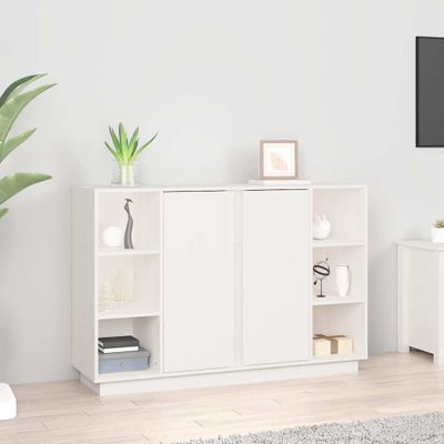 vidaXL Komoda biela 120x35x80 cm borovicový masív