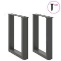 vidaXL Nohy konferenčného stolíka v tvare U, 2 ks, antracitové, 38 x (42-43) cm, oceľ