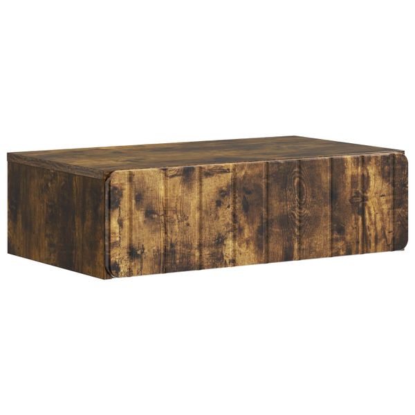 vidaXL Nástenný bočný stôl Dymový dub 59 x 34,5 x 17 cm