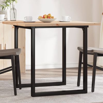 vidaXL Jedálenský stolík v tvare O 90x90x75,5 cm borovica a oceľ