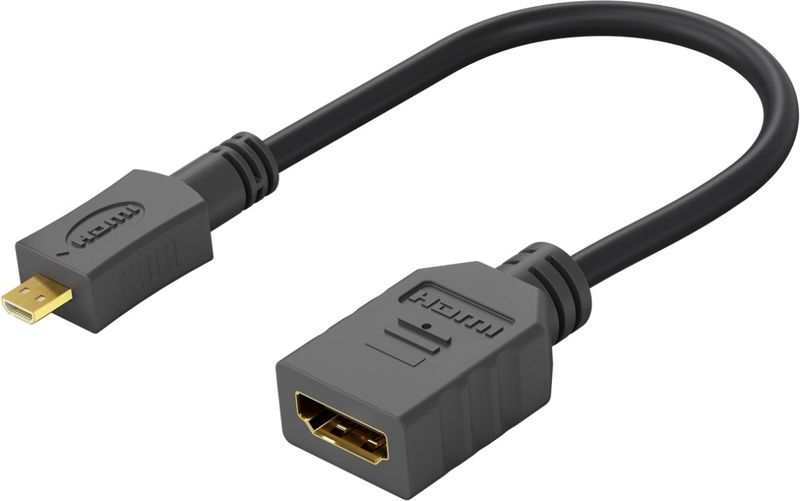 PromiumCord Flexi adaptér HDMI Typ A samica - micro HDMI Typ D samec pre ohybné zapojenie