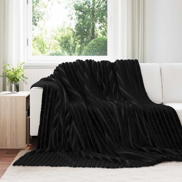 vidaXL Prikrývky na hodenie 6 pcs Čierna 270 x 240 cm Flís