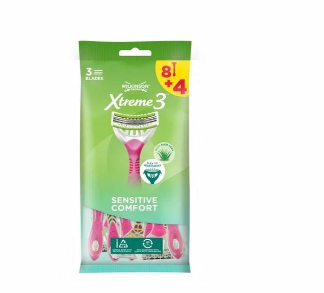 W302319900 Wilkinson Xtreme3 Comfort Sensitive 8+4's (past Beauty Sens)