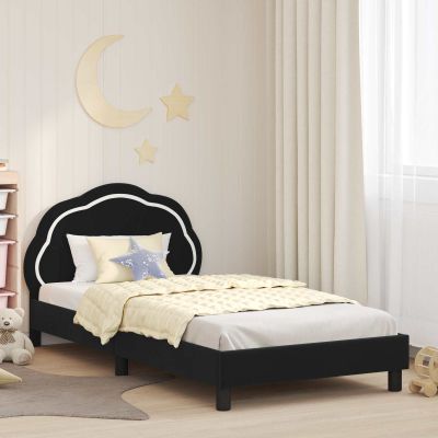vidaXL Detský rám na posteľ s čelom Čierna 80 x 200 cm Zamat