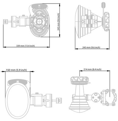 RF elements Asymetrická Horn anténa s TwistPortem, 5GHz, 17dBi, 45°
