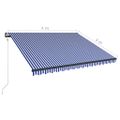 vidaXL Automaticky zaťahovacia markíza 400x300 cm modrá a biela