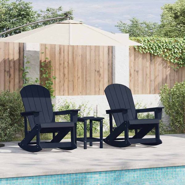 vidaXL Záhradný lounge set 3 pcs Námornícka modrá HDPE