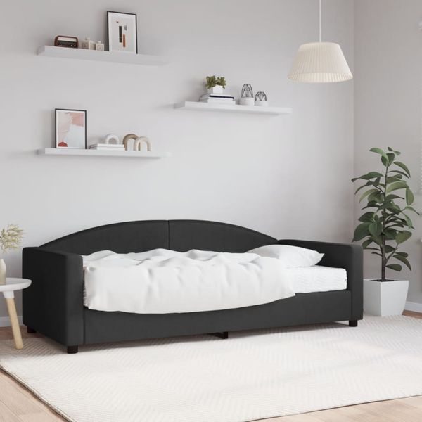 vidaXL Denná posteľ s matracom čierna 90x190 cm látka