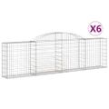 vidaXL Oblúkové gabionové koše 6 ks 300x30x80/100cm pozinkované železo