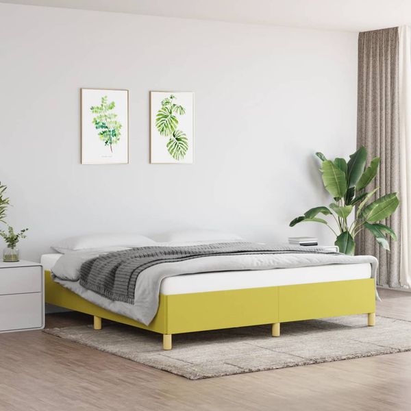 vidaXL Posteľ bez matraca zelená 160x200 cm látka