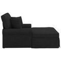 vidaXL Pufa s sukňou 3 ks Čierny látka 91 x 157 x 91 cm