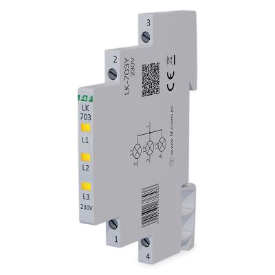 Signalizácia trojfázová F&F LK-703Y/230V na DIN lištu