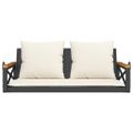 vidaXL Hojdacia lavica s vankúšmi čierna 109x62x40 cm polyratan