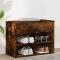 vidaXL Lavica na topánky dymový dub 60x30x45 cm spracované drevo