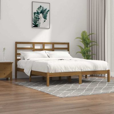 vidaXL Posteľný rám medovo-hnedý masív 200x200 cm