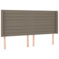 vidaXL Čelo postele s LED sivohnedé 183x16x118/128 cm látka