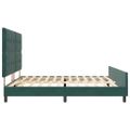 vidaXL Posteľ s pružinovým rámom Tmavozelená 200 x 200 cm Zamat