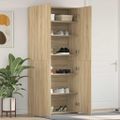 vidaXL Skriňa na topánky 80 x 35.5 x 180 cm Kompozitné drevo Hnedá