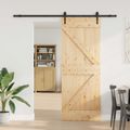 vidaXL Posuvné dvere NARVIK Prírodná a čierna 80 x 210 cm (213,5 cm)