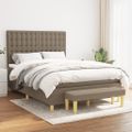 vidaXL Posteľný rám boxspring s matracom sivohned 140x200 cm látka