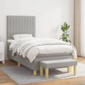 vidaXL Posteľný rám boxsping s matracom bledosivý 90x190 cm látka
