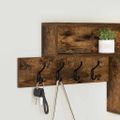 vidaXL Vešiak na stenu Nástenná montáž Dymová dub 100 x 12 x 43,5 cm