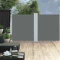 vidaXL Zaťahovacia dvojitá bočná markíza na terasu 170x600cm, antracit