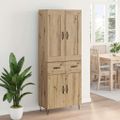 vidaXL Highboard Remeselný dub 69,5 x 34 x 180 cm Kompozitné drevo