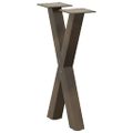 vidaXL Nohy konferenčného stolíka v tvare X, 2 ks, prírodná oceľ, 28 x (42-43) cm, oceľ