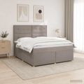 vidaXL Posteľ boxspring s matracom Sivohnedá 180 x 200 cm Látka