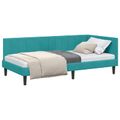 vidaXL Rohový rám postele Tyrkysová 90 cm x 200 cm Zamat