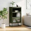 vidaXL Highboard Olive Green 68x39x123 cm Oceľ