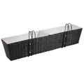 Čierny balkónový ratanový set kvetináčov 2ks 80 cm