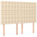 vidaXL Posteľný rám boxspring s matracom krémový 140x200 cm látka
