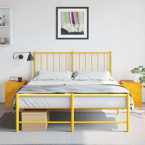 vidaXL Nočné stolíky 2 ks žlté 34,5x39x44 cm oceľ
