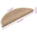 vidaXL Samolepiace nášľapy na schody 15 ks 56x17x3 cm pieskové